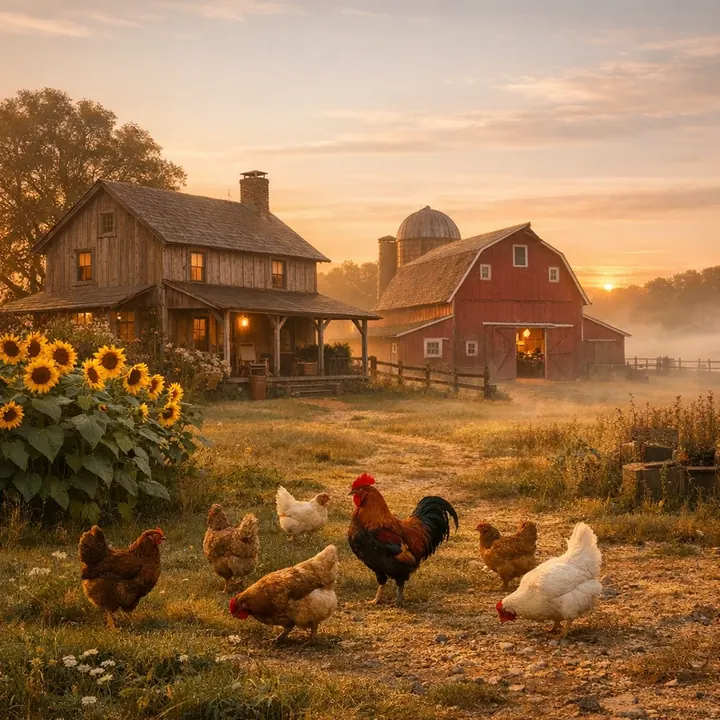 Деревенский домик с камином из коллекции «Деревенский уют»