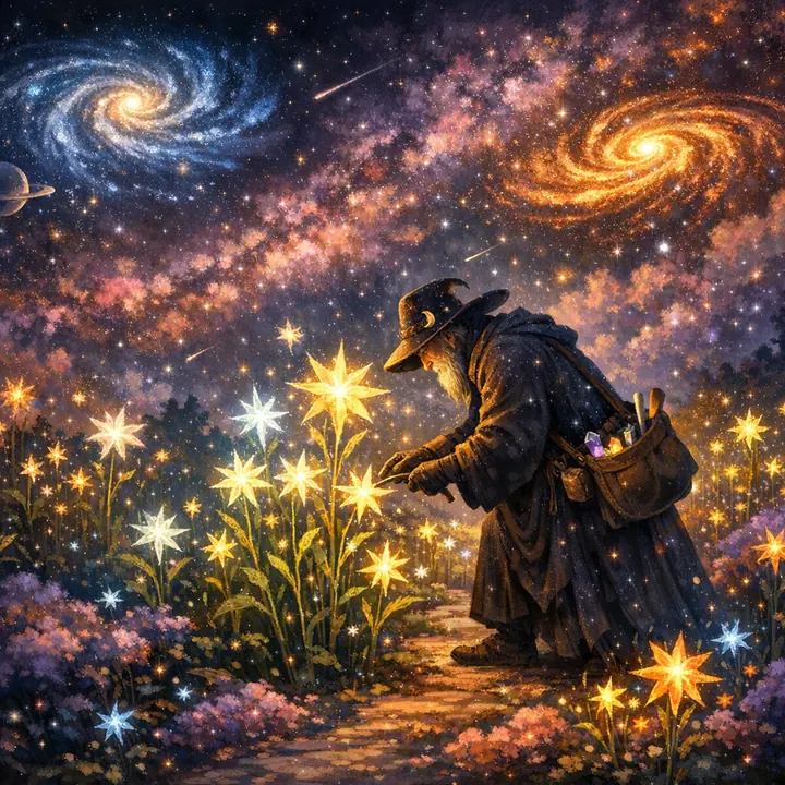 Звёздное небо над ночным пейзажем — коллекция «Звёздное»