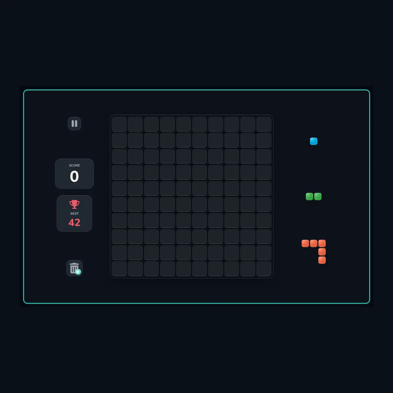 Игровое поле ColorMerge 10 на 10 с цветными фигурами